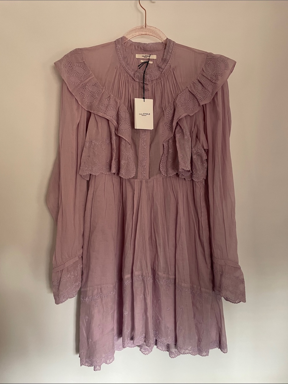 Isabel Marant Etoile Lilac Eyelet Mini Dress NWT FR 40 / US 6
